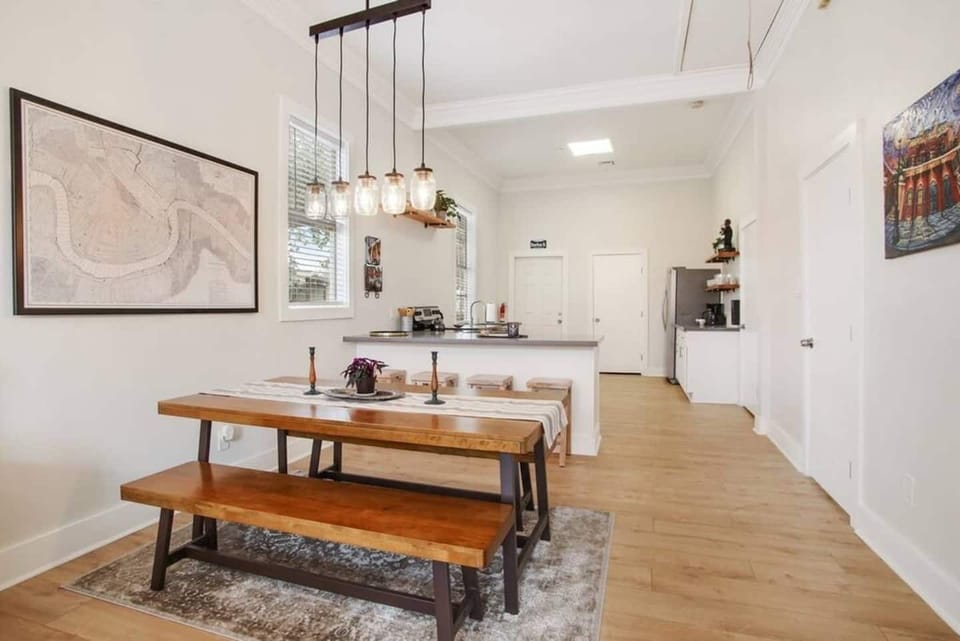 Dining area w/ seating for six — gather around for a meal together.
