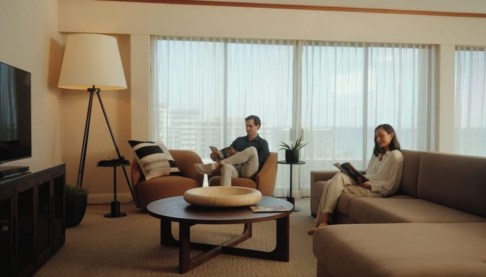 2 Bedroom Ocean View Penthouse | Living room | 42-inch flat-screen TV with cable channels, Smart TV, pay movies
