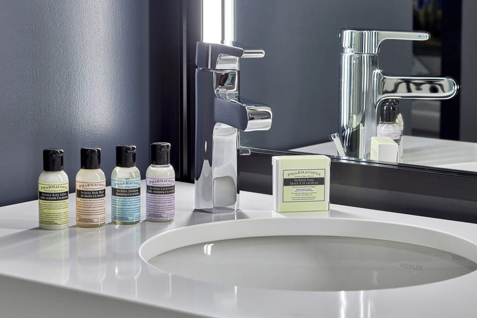 Free toiletries, hair dryer, towels, soap