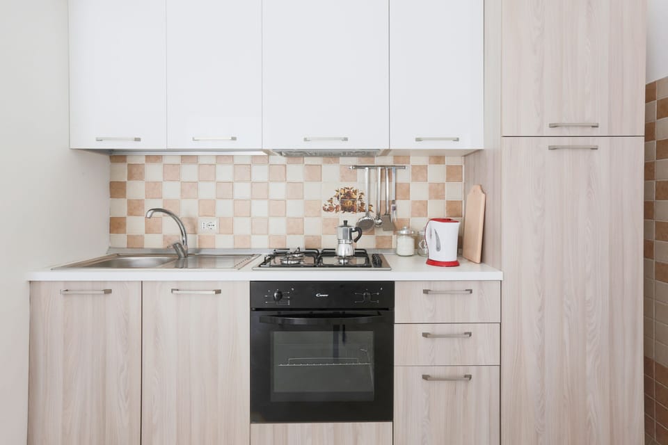 Family Apartment | Private kitchen | Full-size fridge, microwave, oven, stovetop