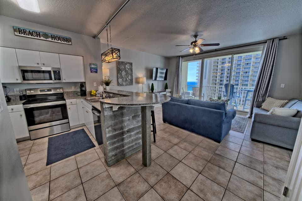 Kitchen and living area