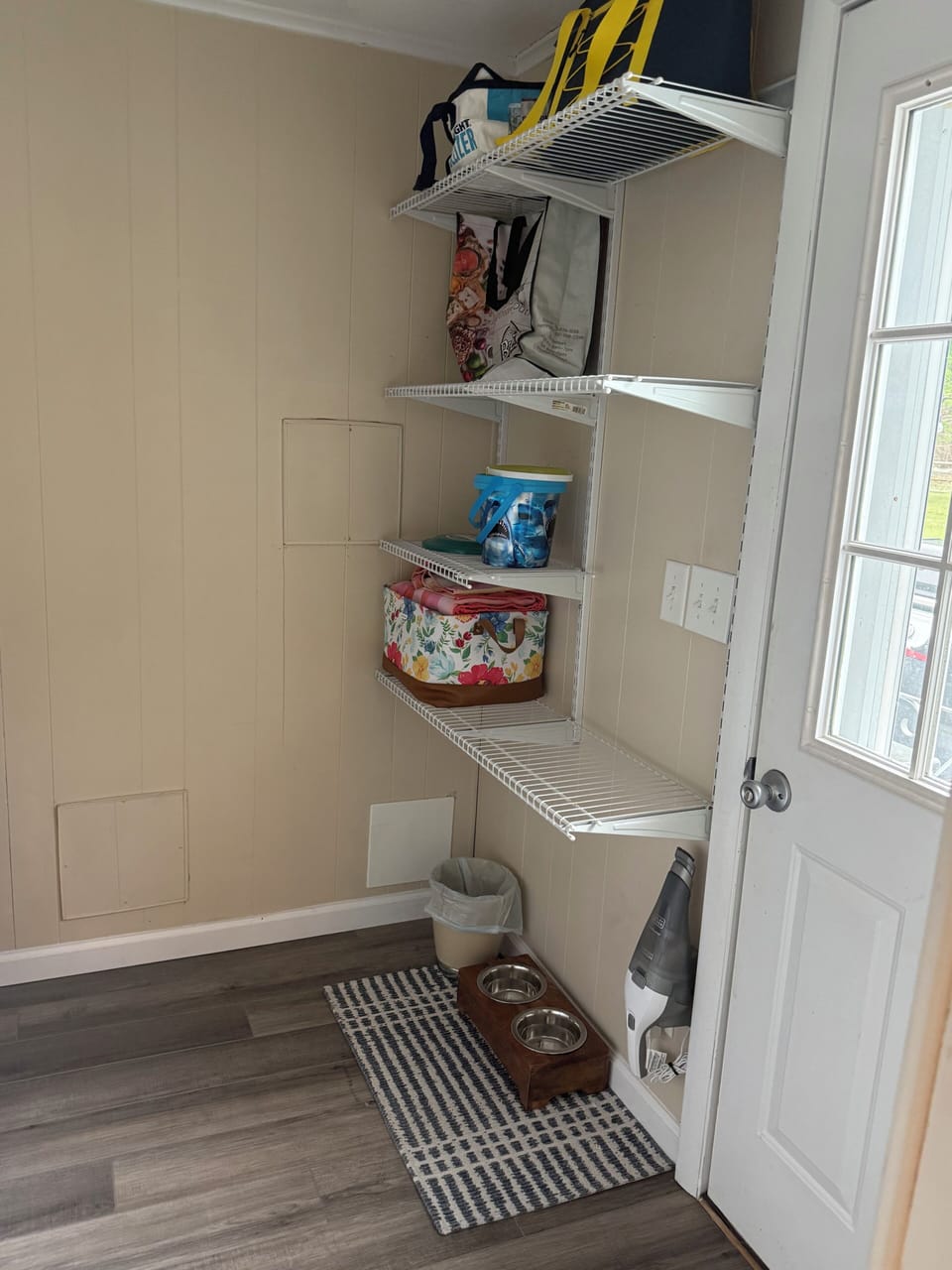 Laundry area and back door