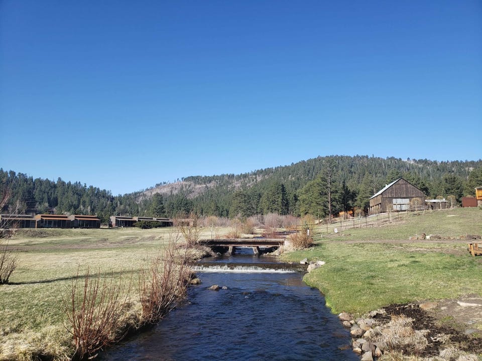 Looking to the South East from the porch with the Little Colorado River below. This picture was taken in April 2022.
