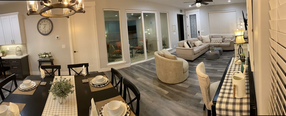 Part of dining room and living room