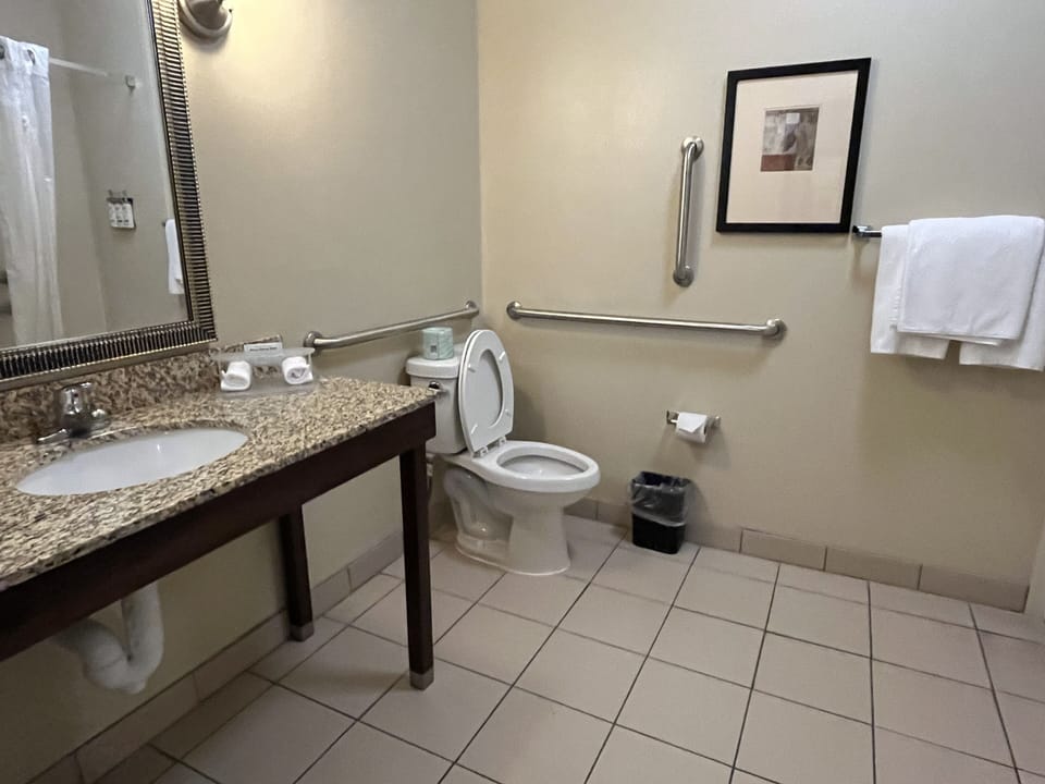 Hair dryer, towels