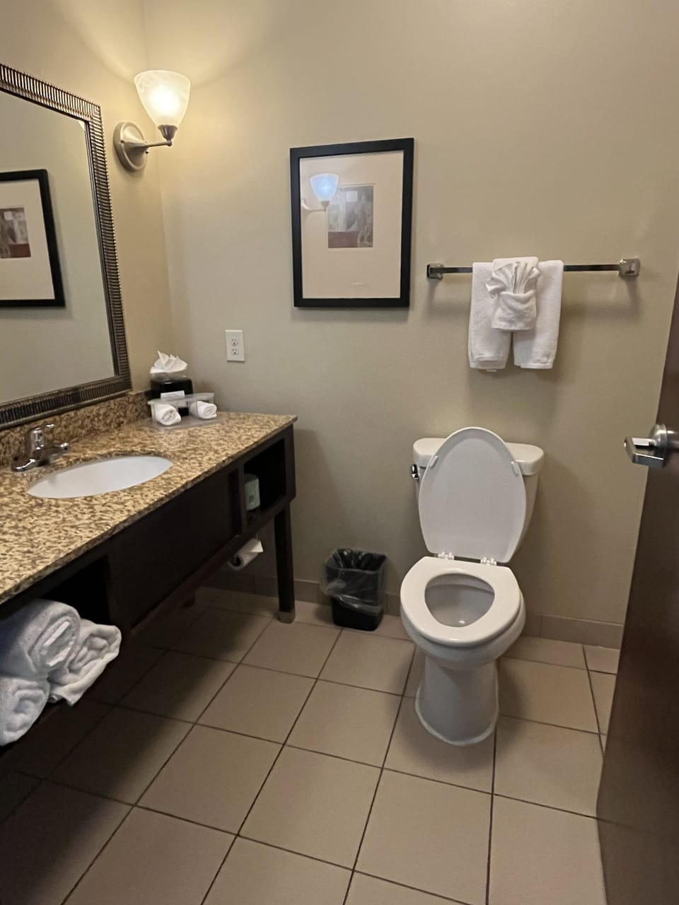 Hair dryer, towels