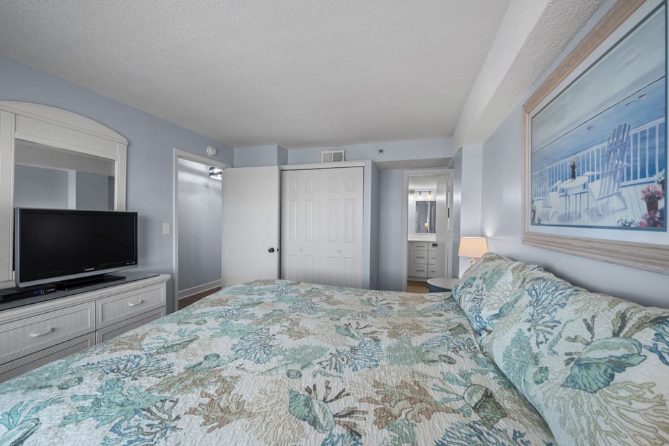 Enjoy some TV or listen to the waves crash as you drift off to sleep.