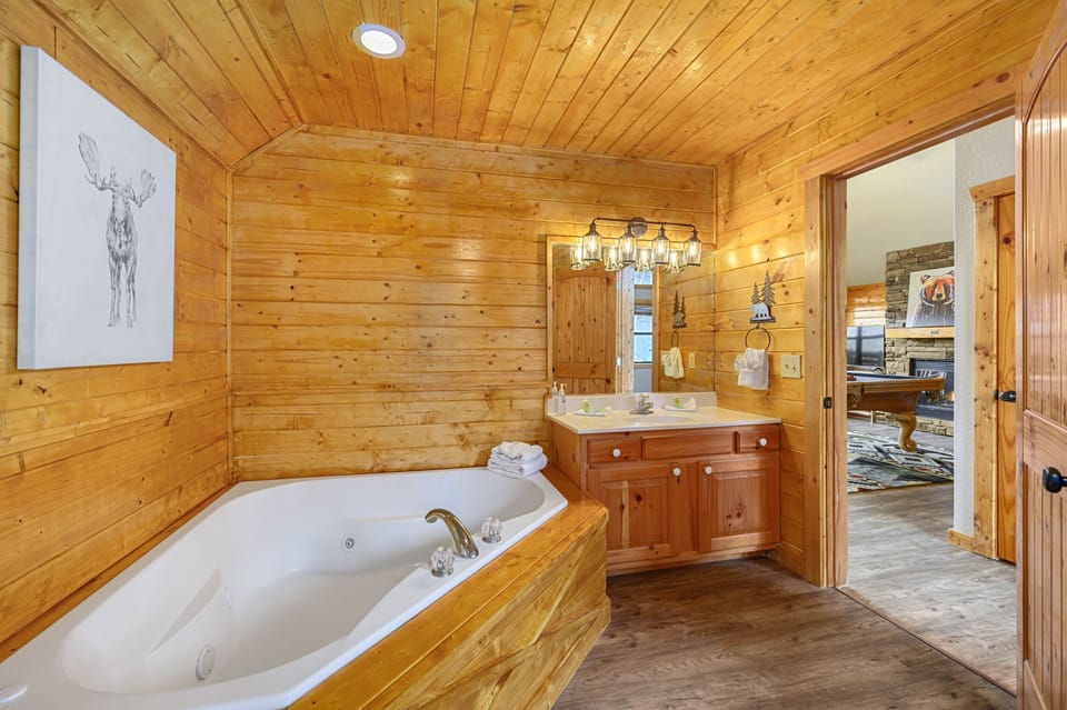 Top floor master bath room with access from the master bedroom or game room!