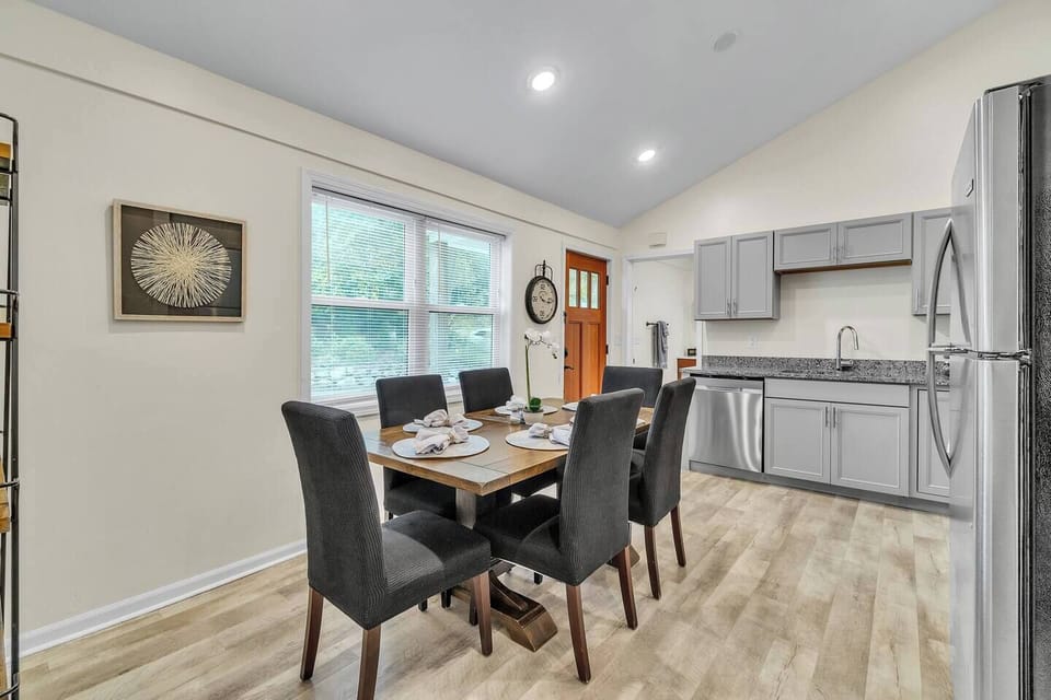 Sit down by the window and savor a delicious homemade meal.