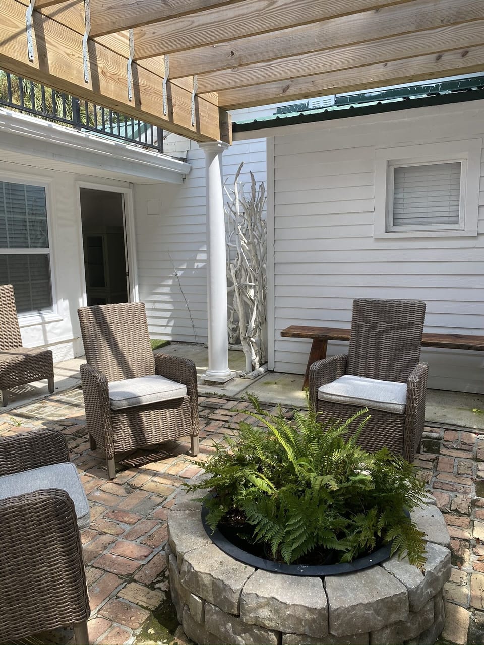 Mangrove Fire Pit under the Pergola