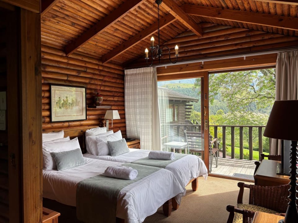 Double/Twin Rooms - Swiss Village Cabins | Premium bedding, down comforters, in-room safe, blackout drapes
