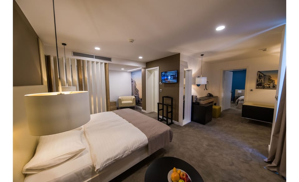 Deluxe Suite | Minibar, in-room safe, desk, blackout drapes