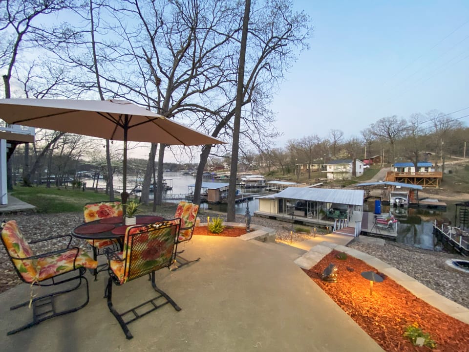 View from sunroom to the dock