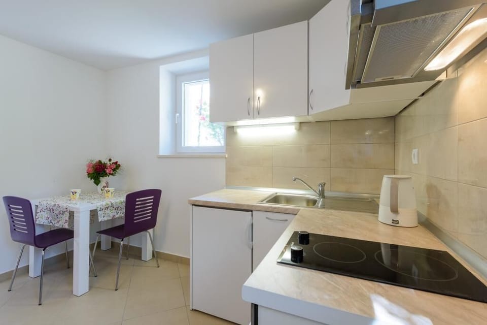 Apartment (One Bedroom Apartment with Terrace) | Private kitchen | Fridge, electric kettle, cookware/dishes/utensils