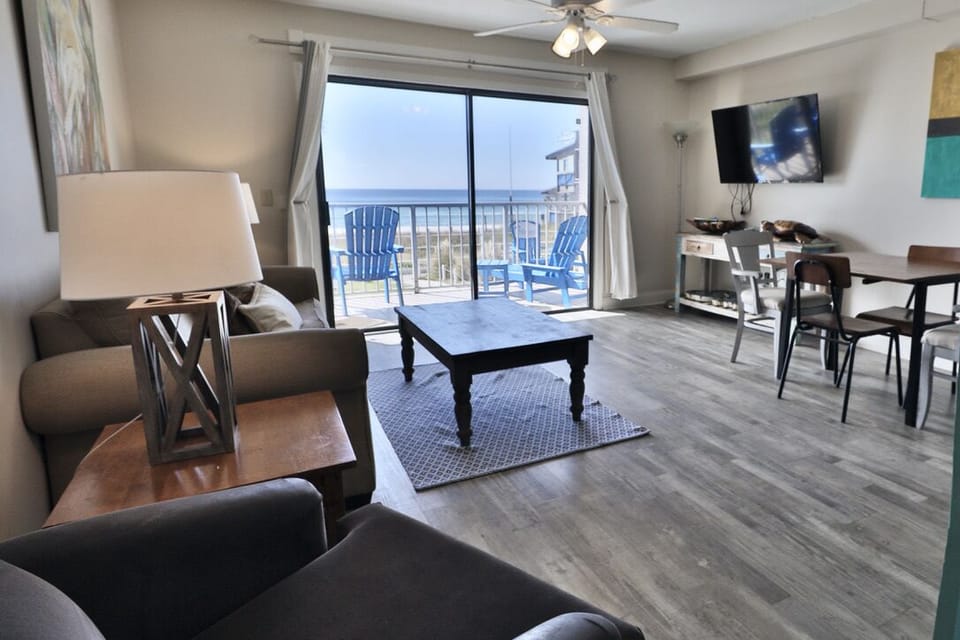 Gulf front living room.