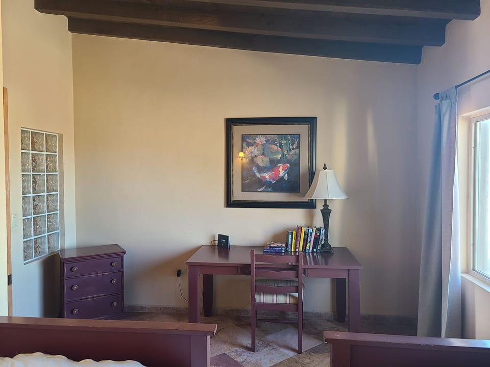 If you must work! private desk, high speed wifi router here & upstairs  