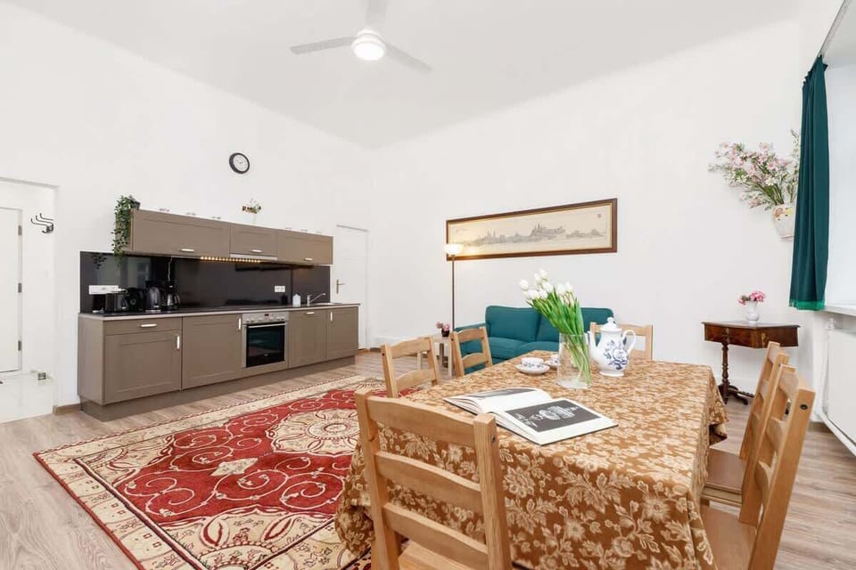 Kitchenette with dining table. 