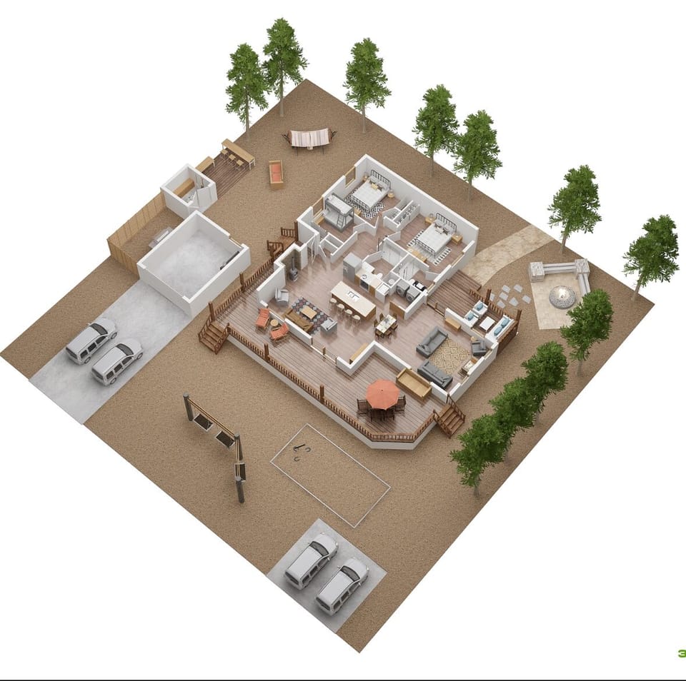Floor plan. The yard is much larger than what’s depicted here!