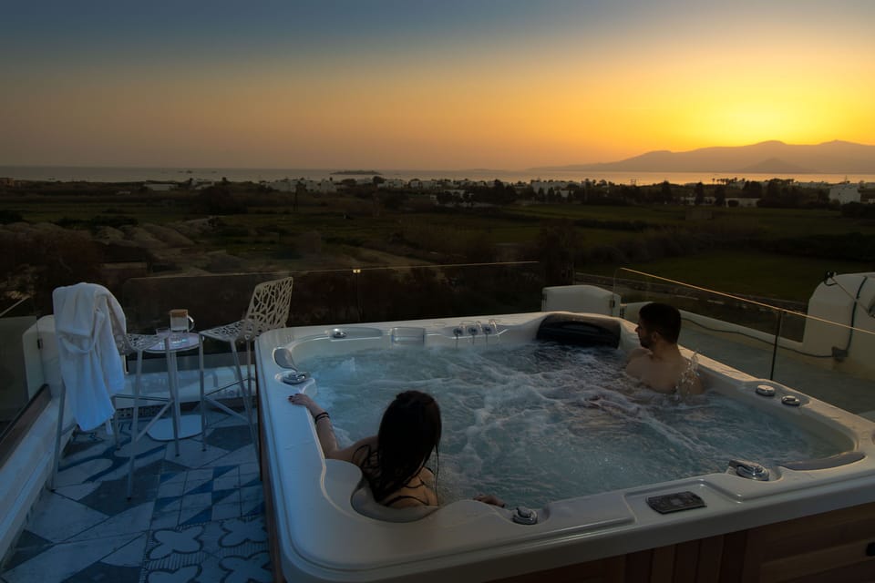 Sunset sea view from terrace Jacuzzi Villa Matina