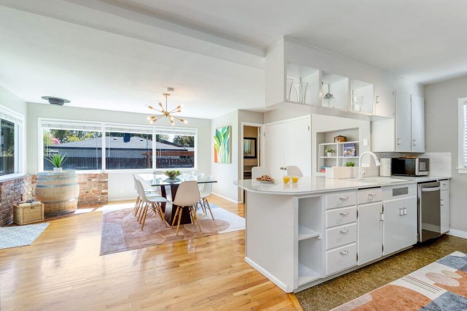 Kitchen open to dining room
