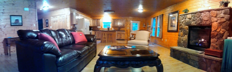 Family room with gas fireplace