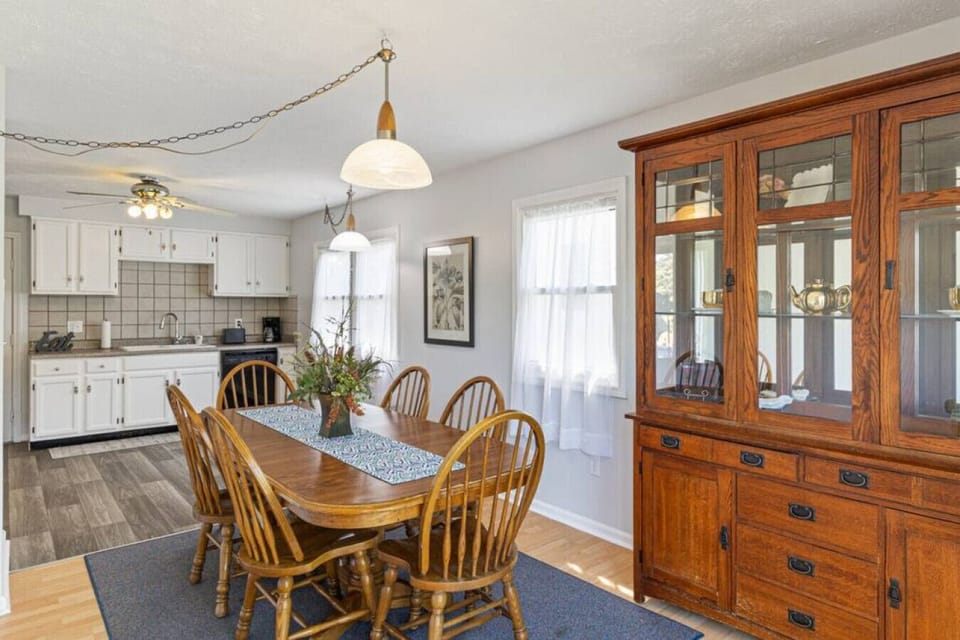 Tons of natural lighting in the kitchen/dining rooms