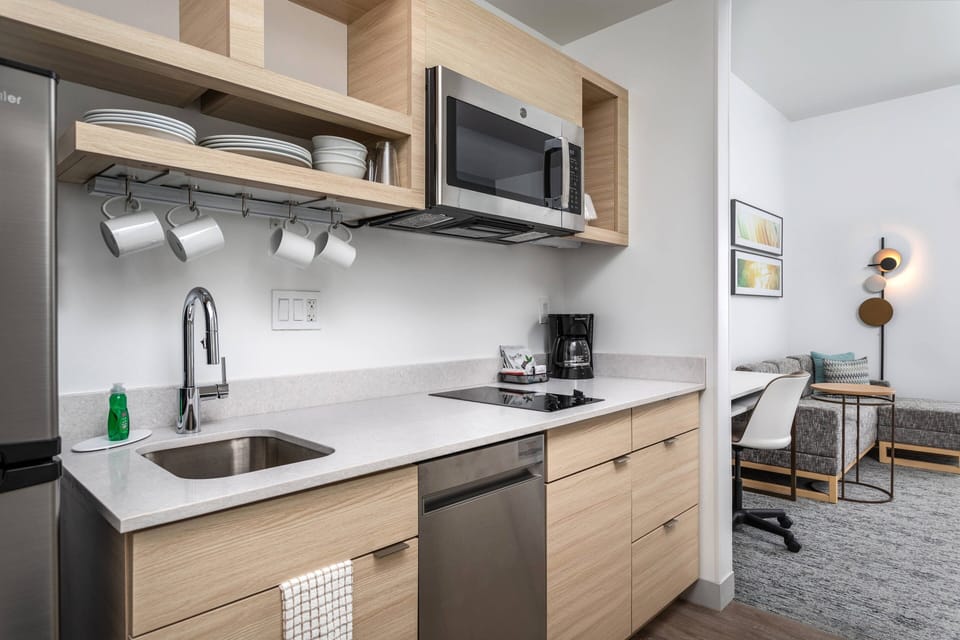 Fridge, microwave, stovetop, dishwasher