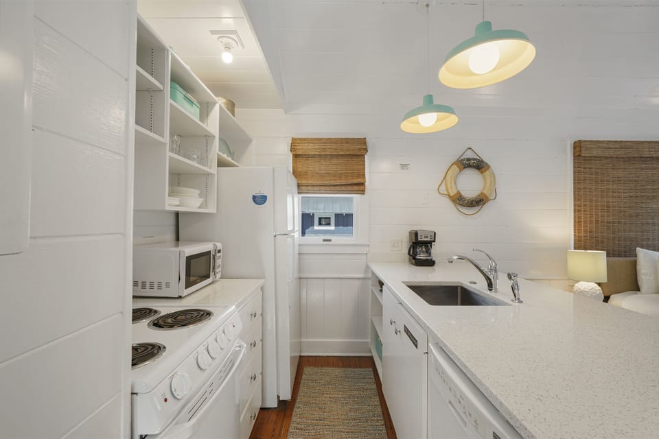 FOUR BURNER ELECTRICAL STOVE, DISHWASHER, & FULL SIZE FRIDGE
