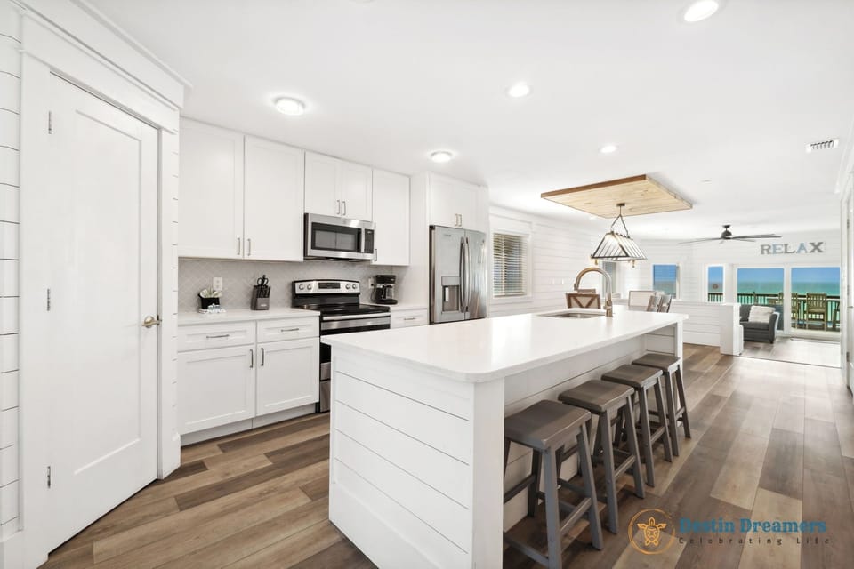Second Floor Open Concept Kitchen - Bar Seating for 4