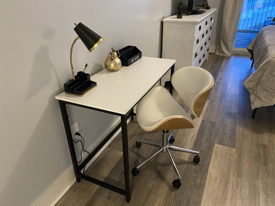 Work space in master bedroom
