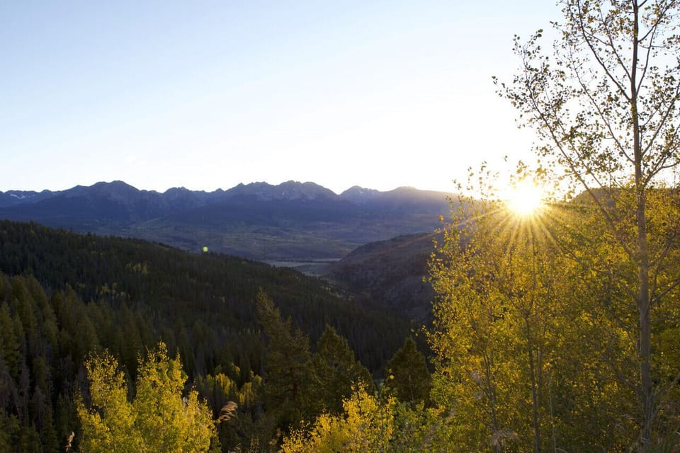 take in a mountain sunset