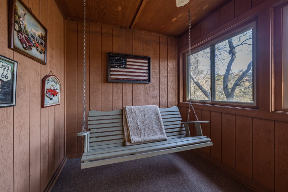 Swing on porch