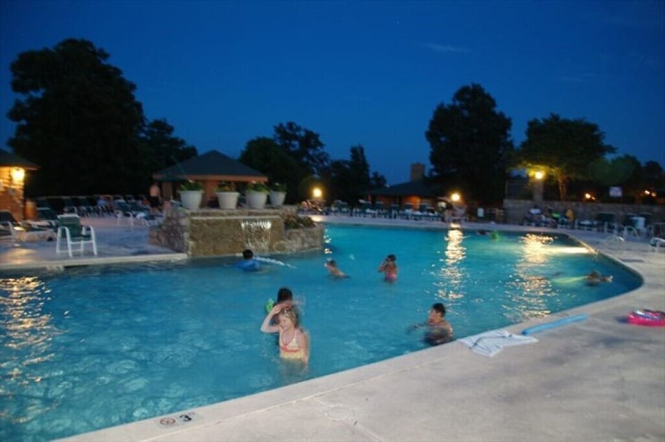 Outdoor pool at night