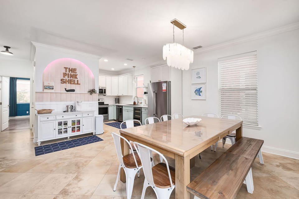 Dining table with seating for 12