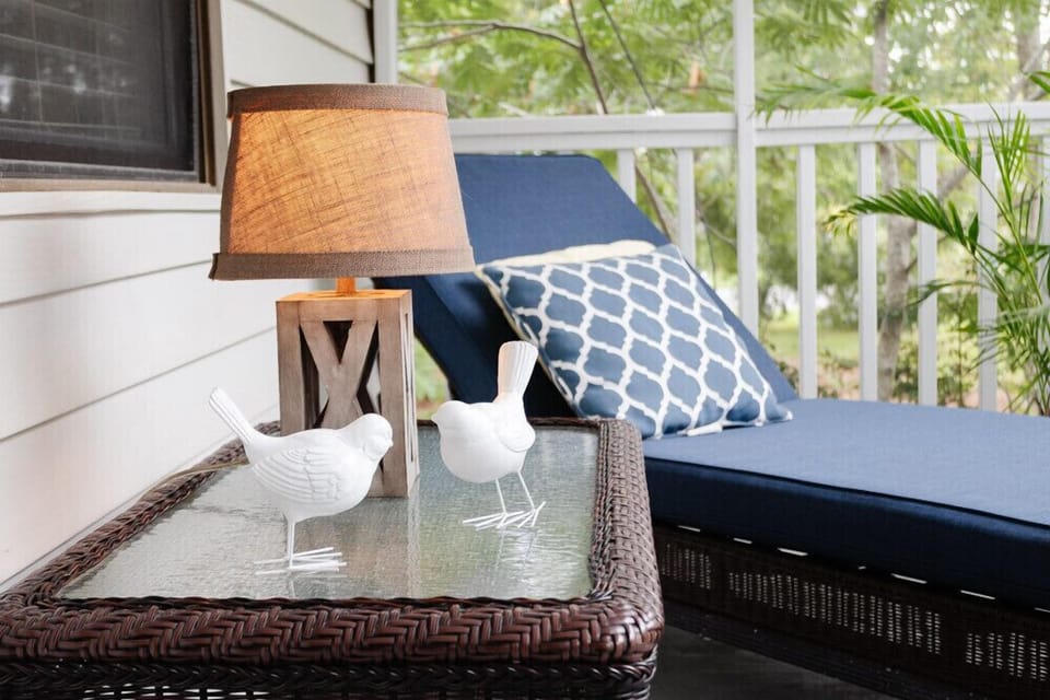 Relax on the screened in porch