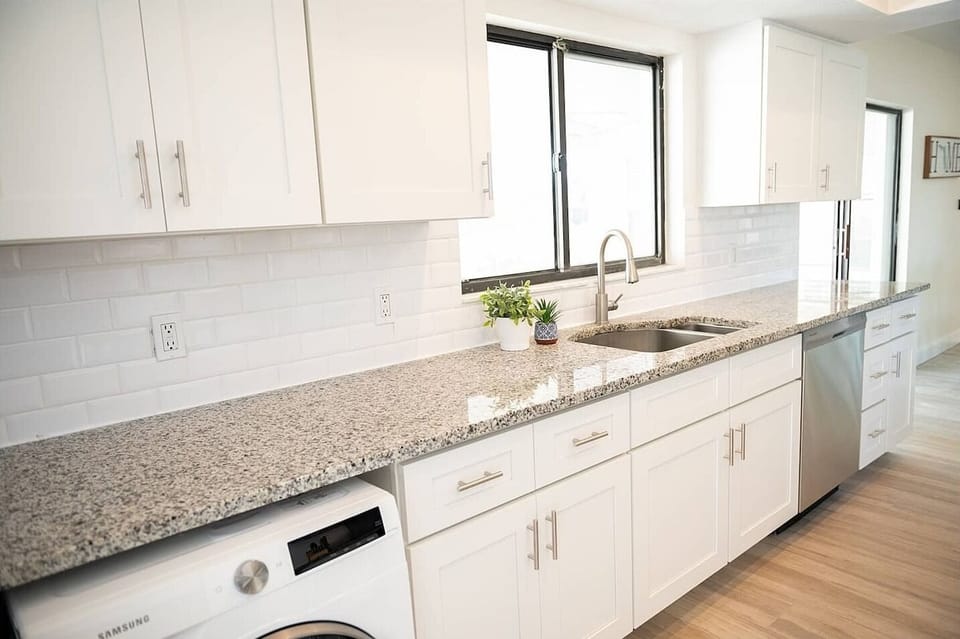 The kitchen overlooks the intracoastal as well as the dining room.
