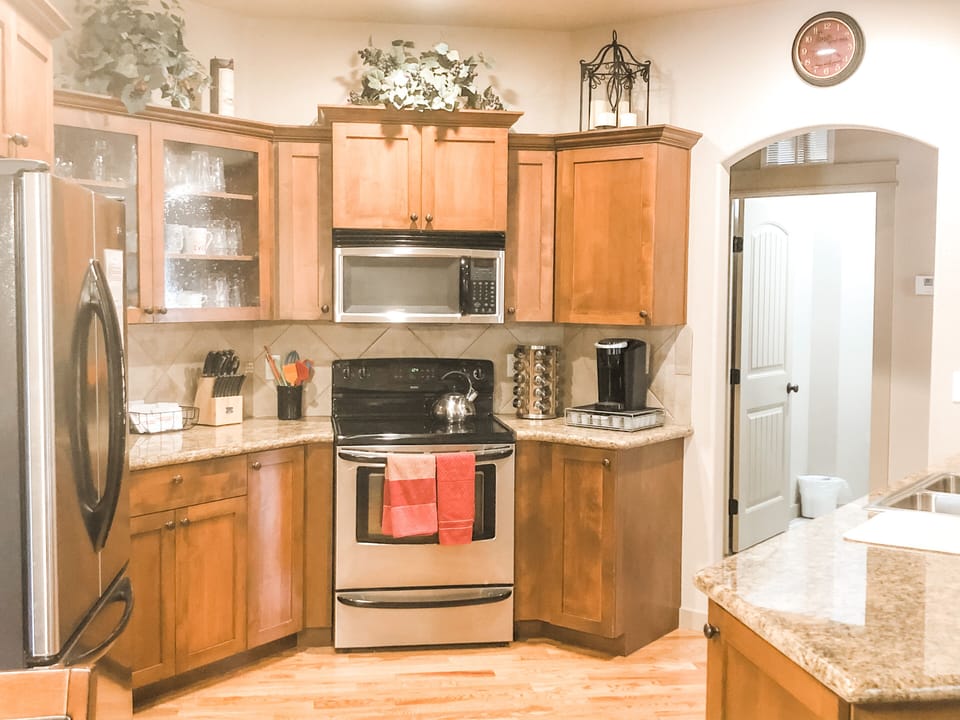 Kitchen ready for you make a delicious meal. You just bring your groceries. 