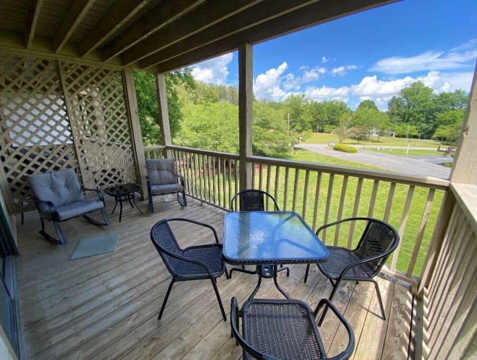 Private back patio fully furnished.