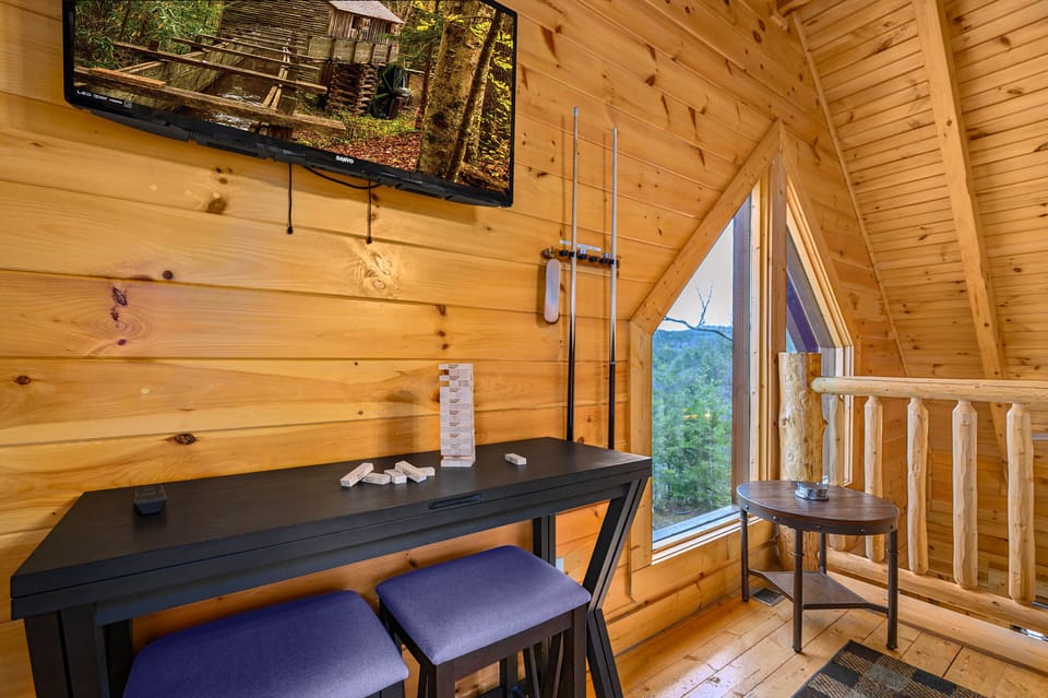 Enjoy seating for two or four in this space. 