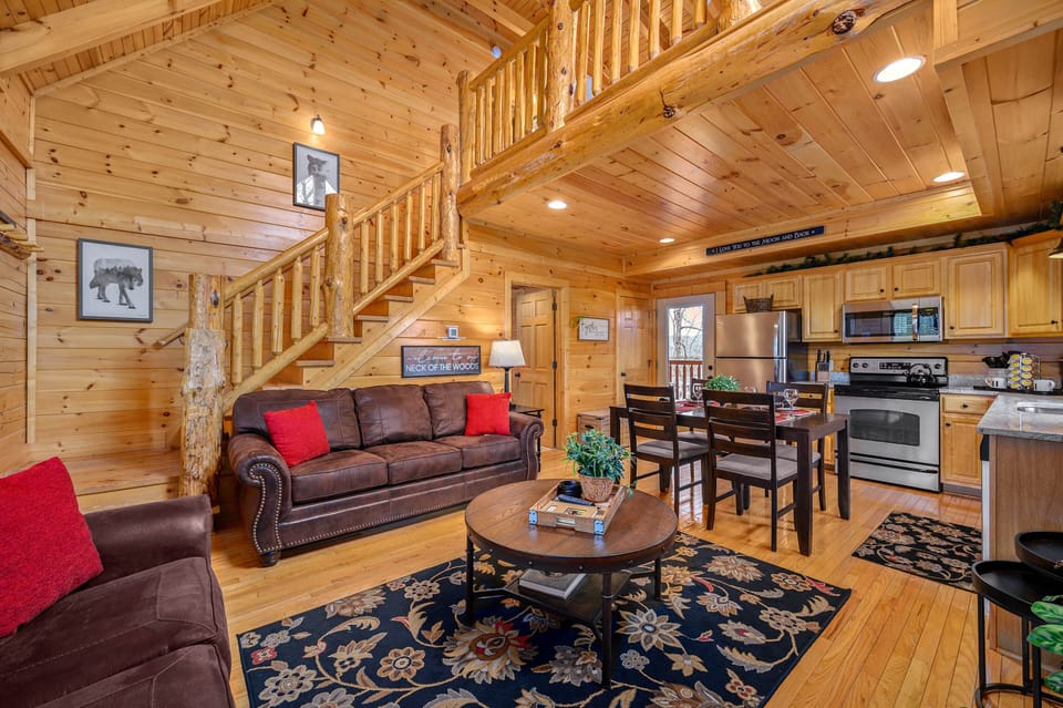 Beautiful cathedral ceilings. "Amazing cabin everything as advertised