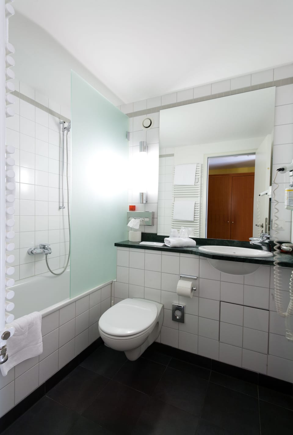 Free toiletries, hair dryer, towels