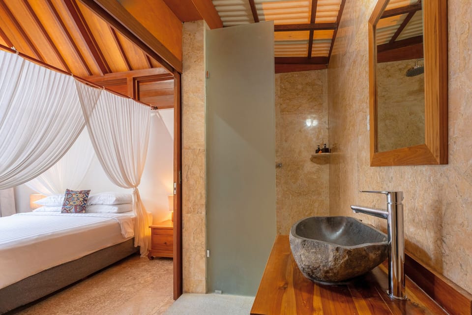 Eco-friendly toiletries, hair dryer, towels, soap