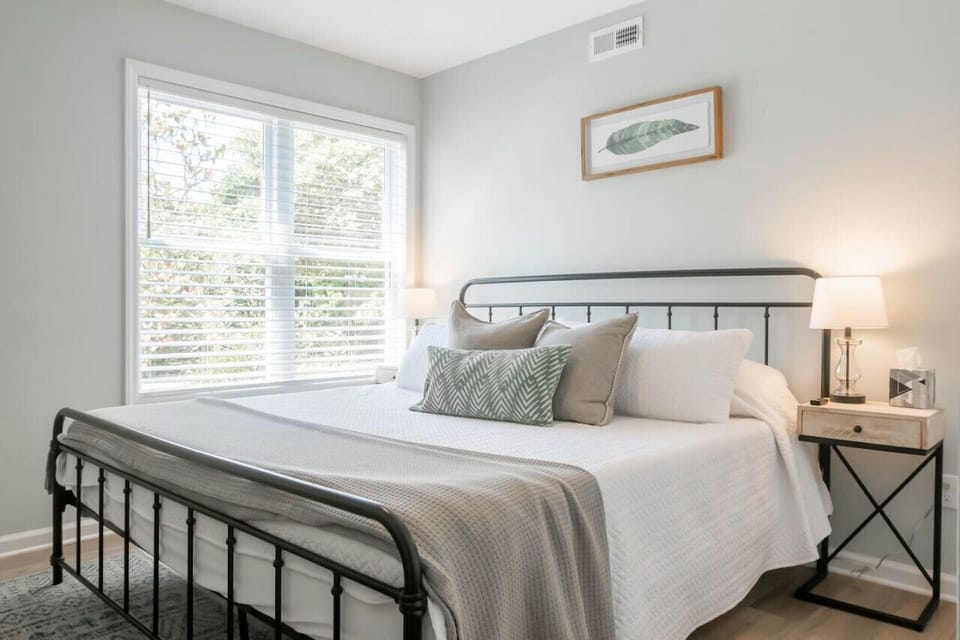 One bedroom features a 12" memory foam king-sized mattress. There is also a dresser for guest use (closet is owner's closet).