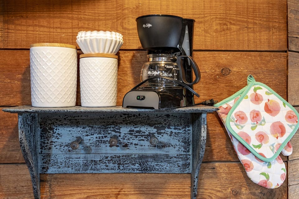 Coffee maker and supplies provided