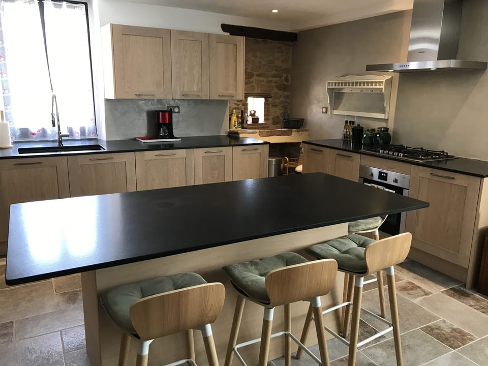 The kitchen and island