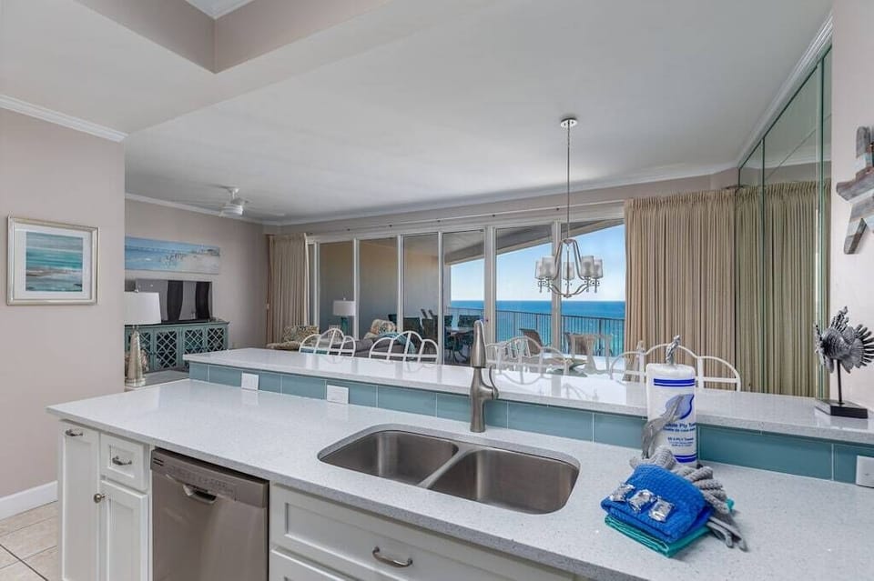 Enjoy Gulf Views From Kitchen