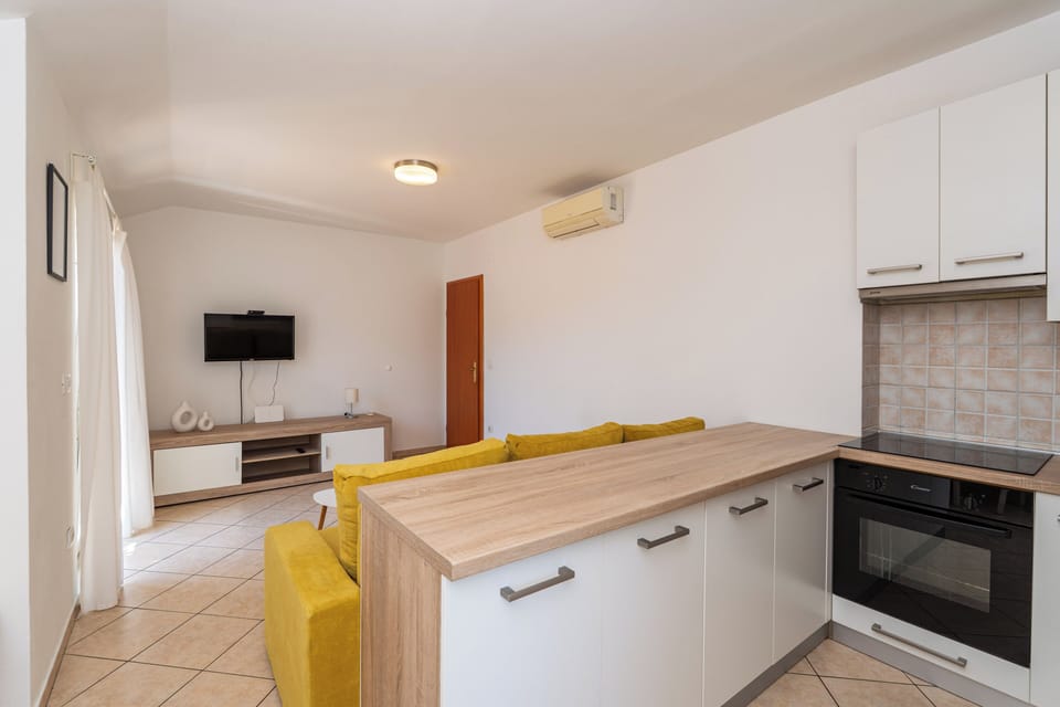 Fridge, dining tables