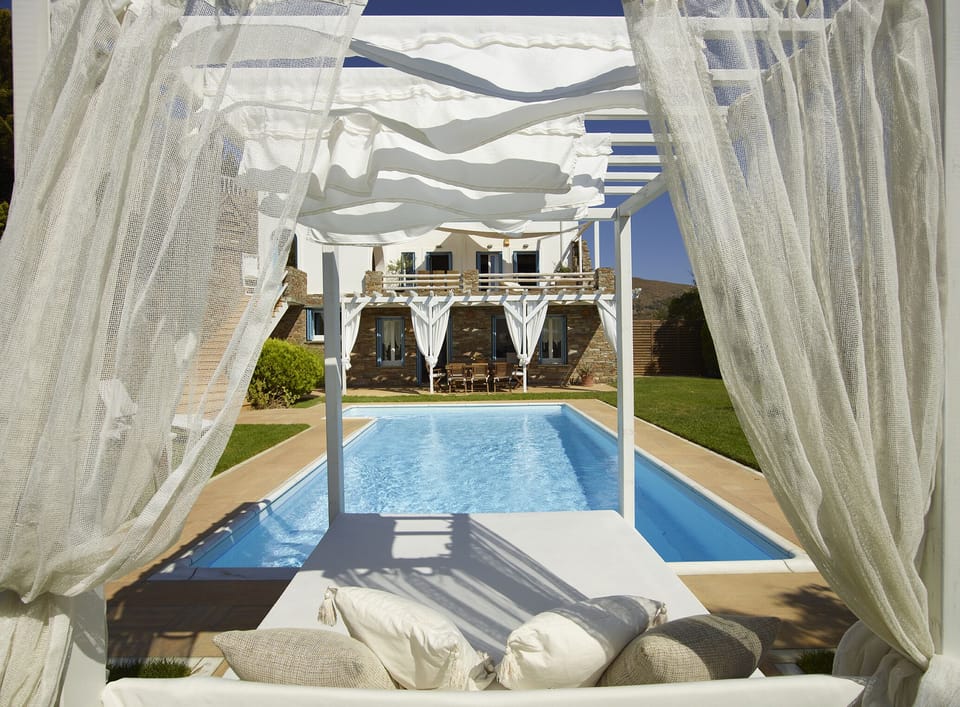 Unwind in the ultimate sanctuary: our private poolside kiosk at Villa Etheria