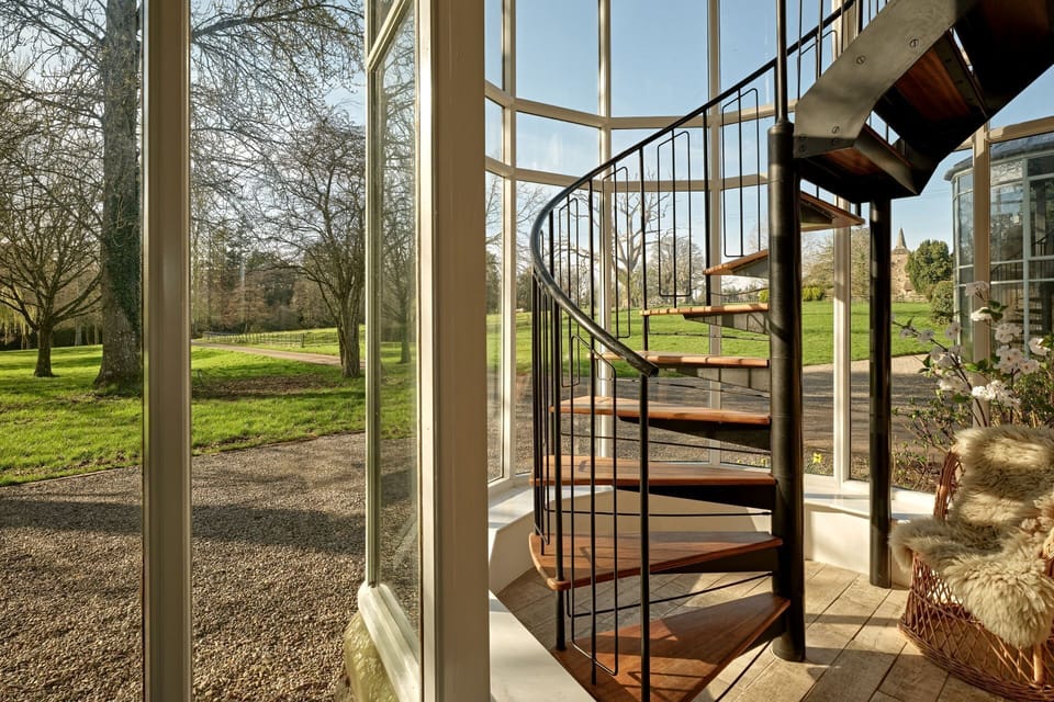 The spiral staircase at Albert Lodge, Welsh Borders