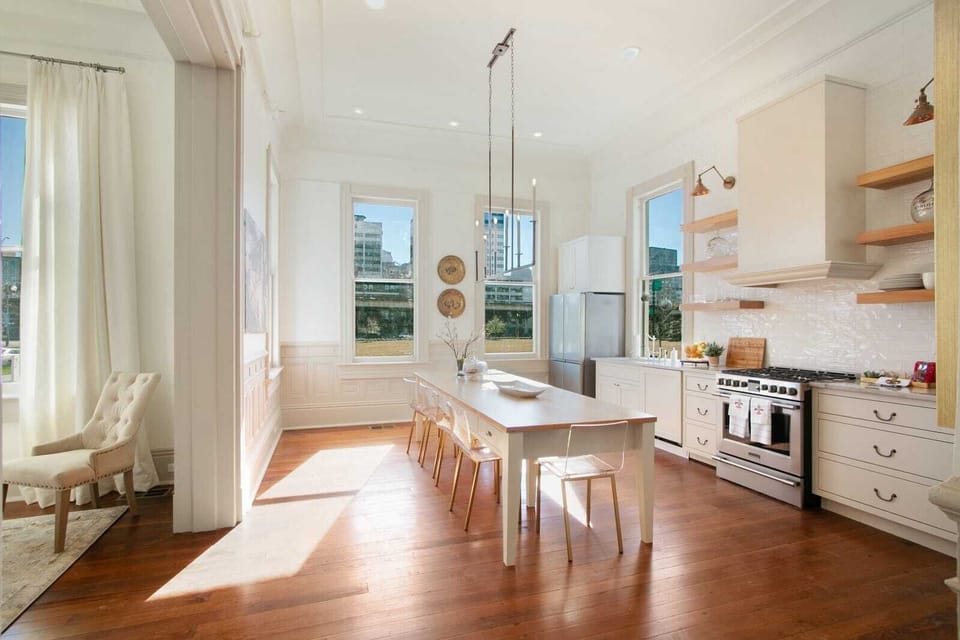 Kitchen overlooking downtown